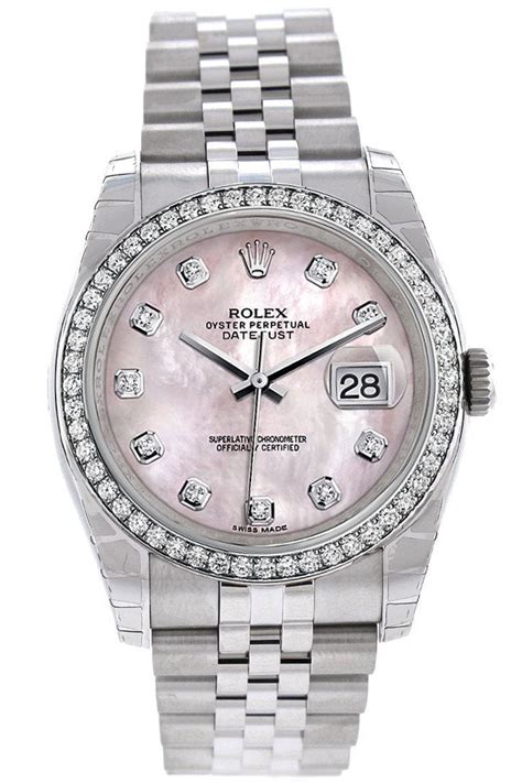 rolex mother of pearl diamonds|ladies datejust rolex diamond bezel.